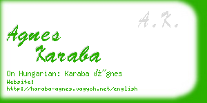 agnes karaba business card